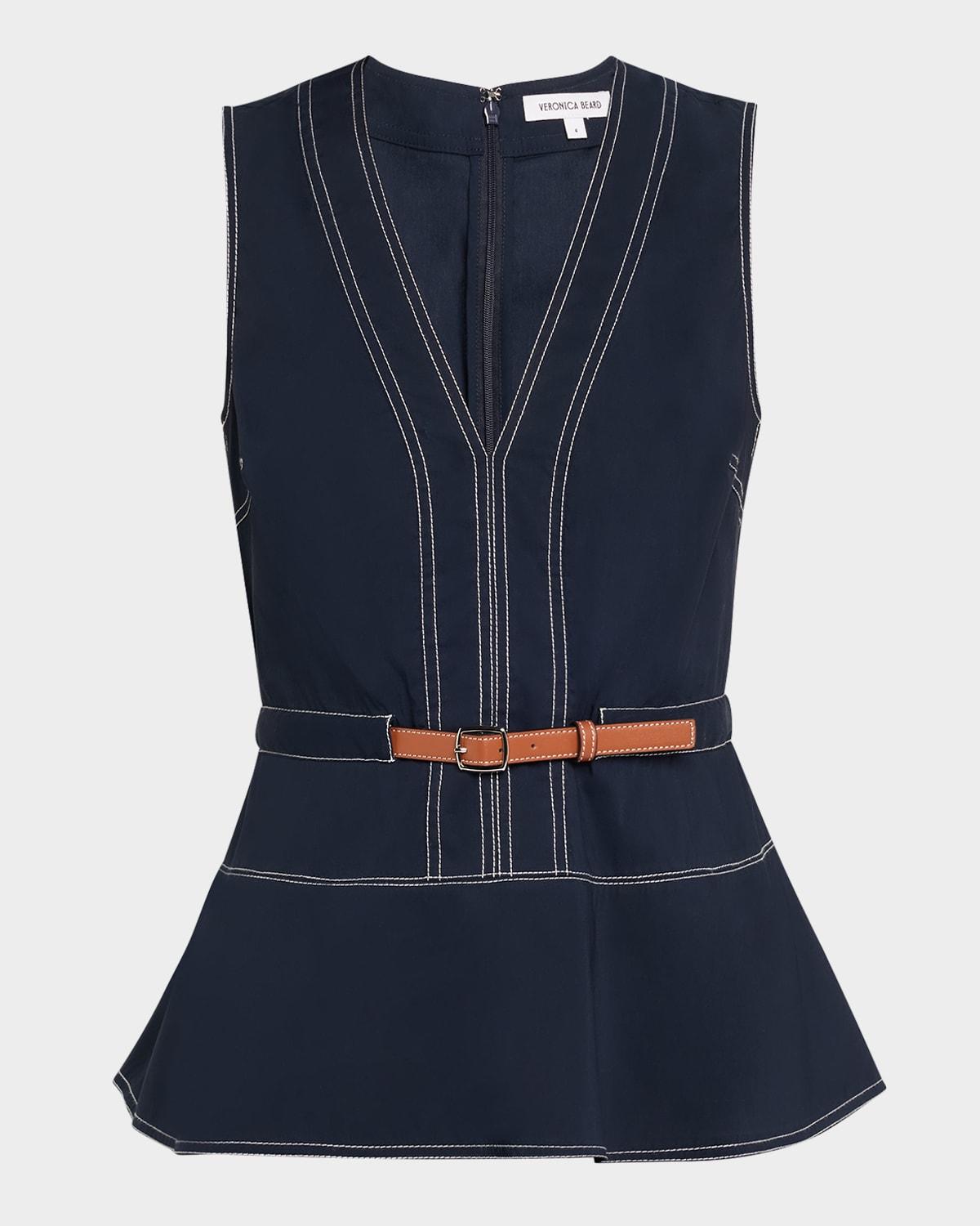 nickelby belted v-neck top