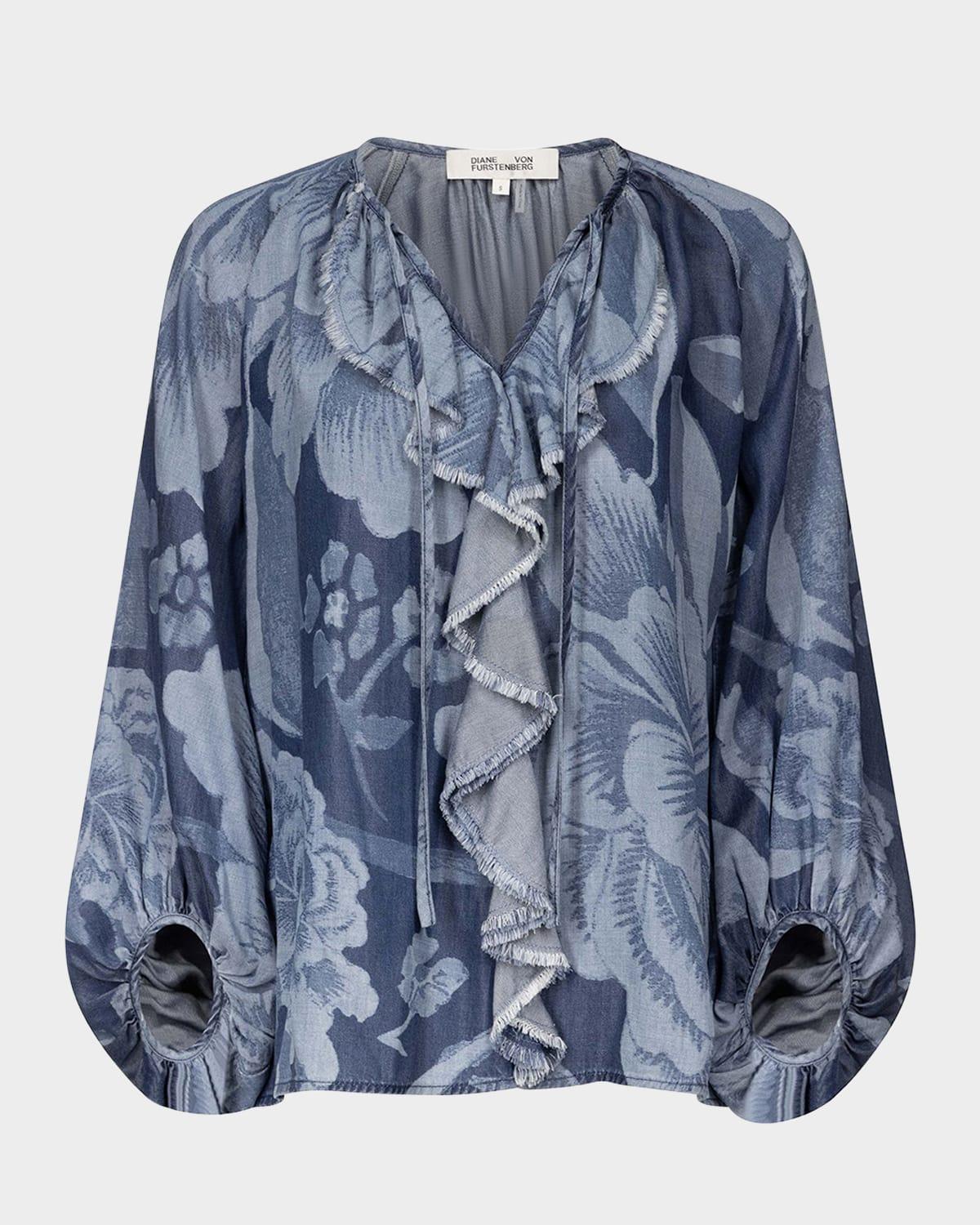 nicky floral-print ruffle top