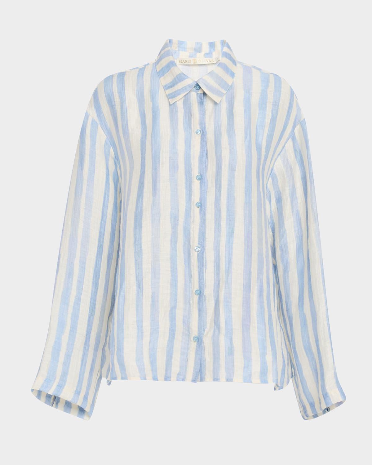 nico oversized striped beach shirt