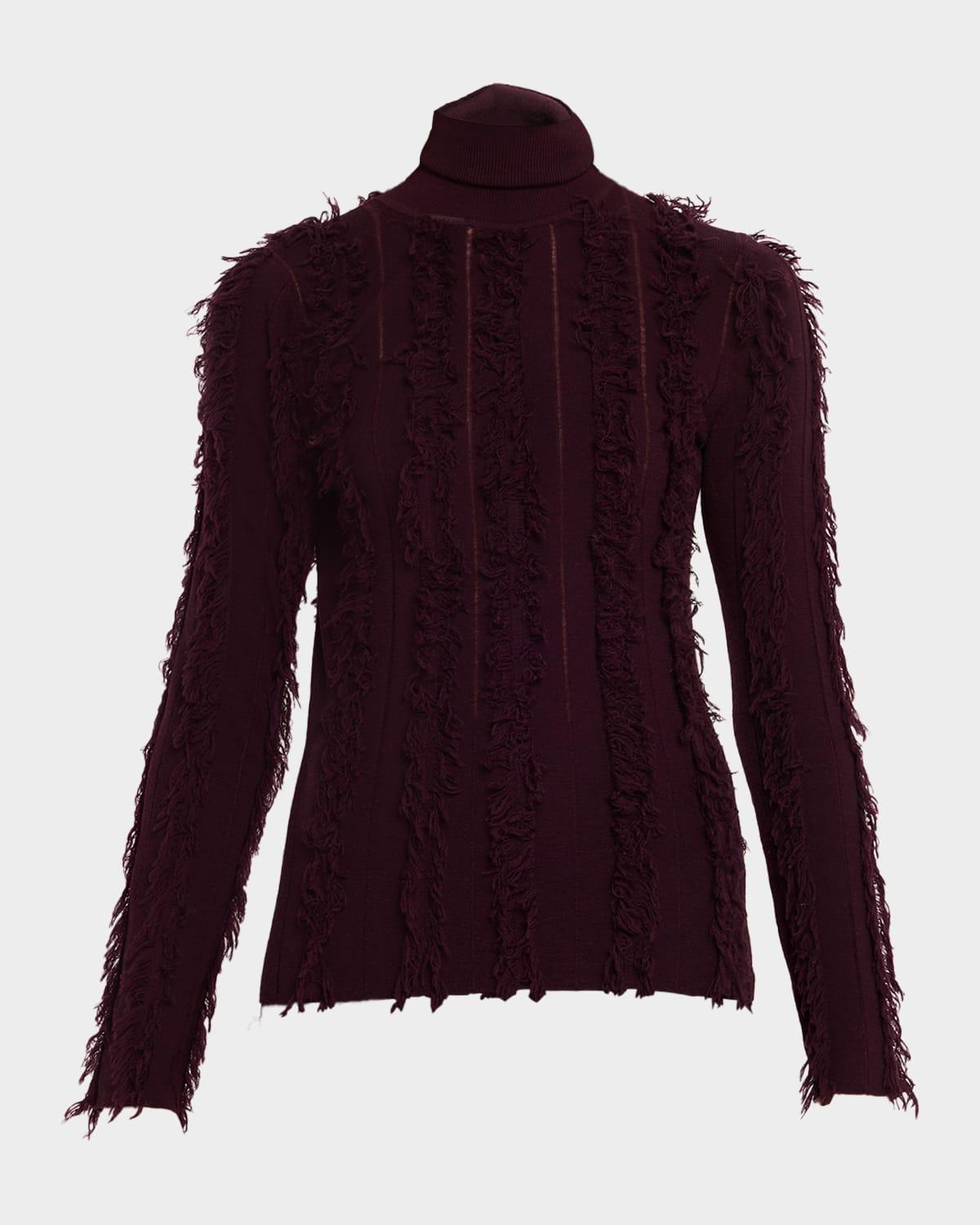 nico turtleneck fringed sweater