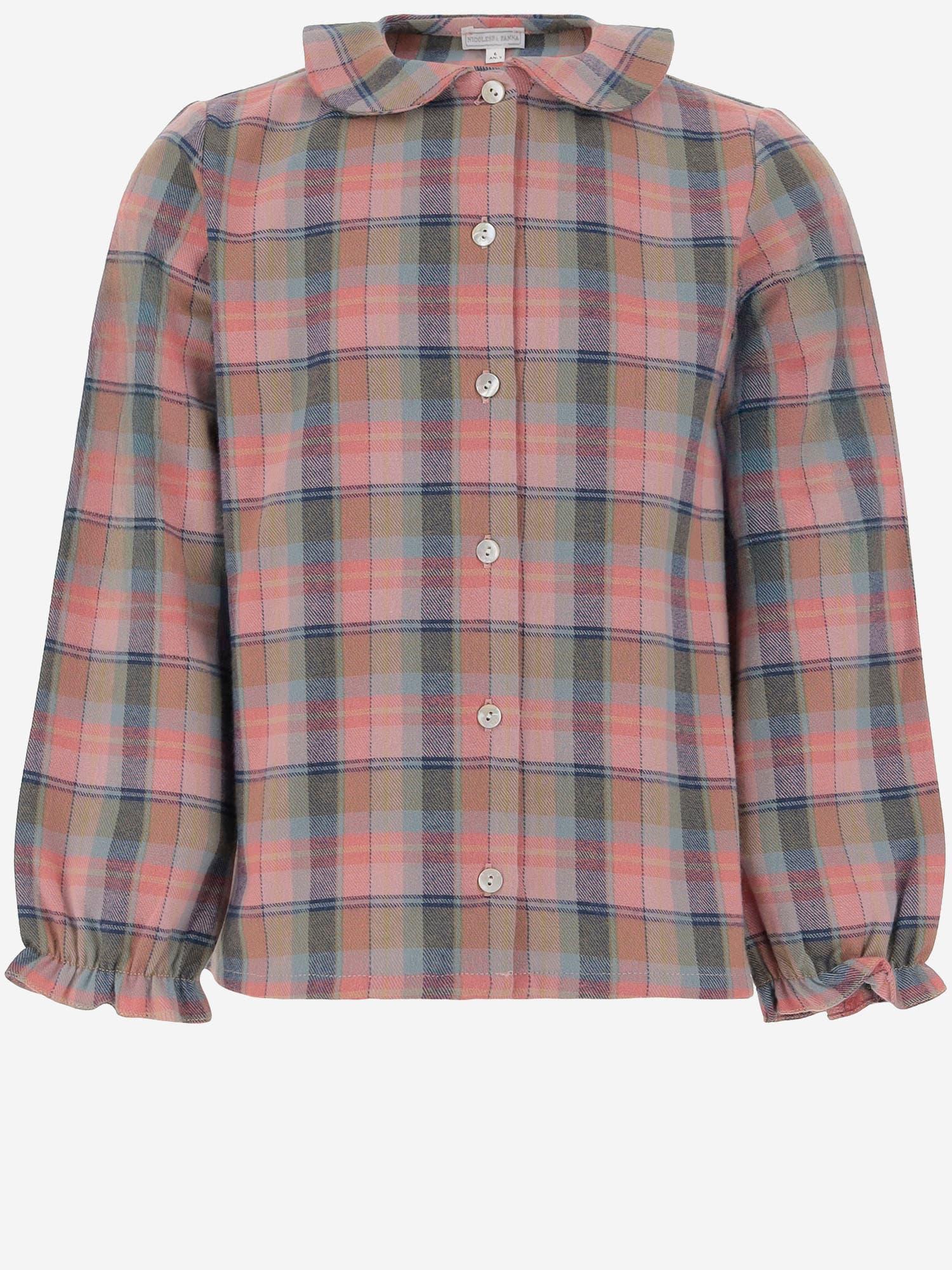 nicoletta fanna cotton shirt with check pattern
