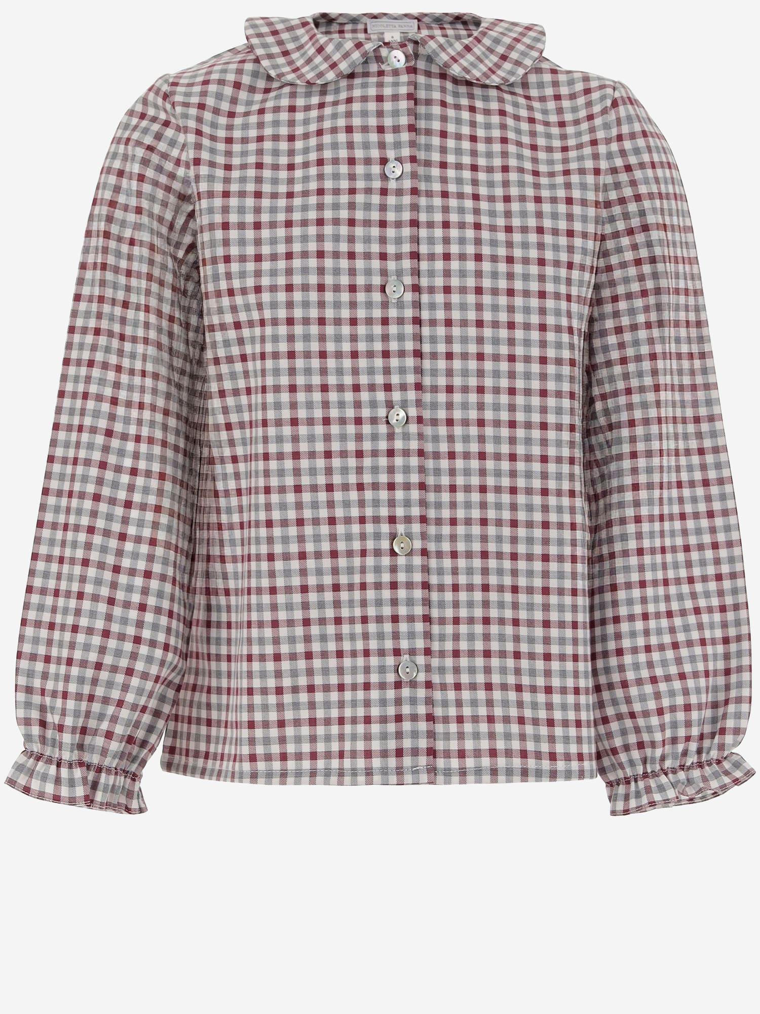 nicoletta fanna cotton shirt with check pattern