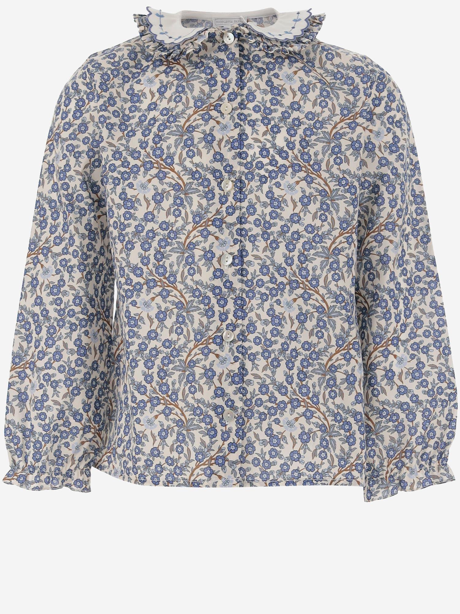 nicoletta fanna cotton shirt with floral pattern