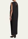 niel long twist front mohair wool dress