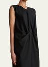 niel long twist front mohair wool dress