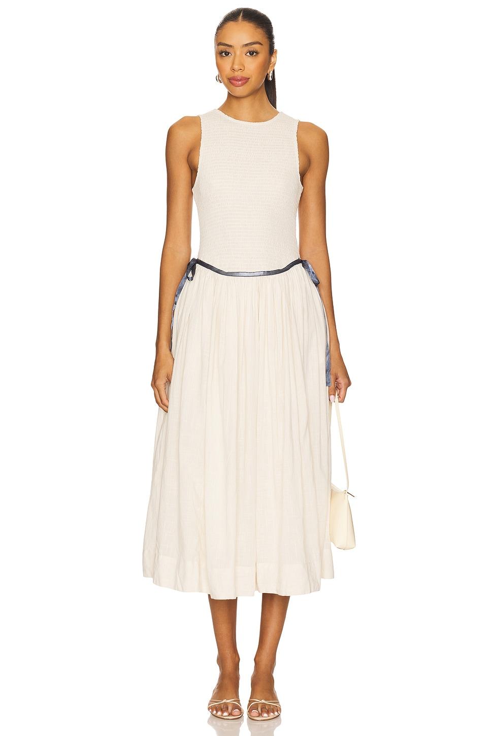 nightingale solid midi dress