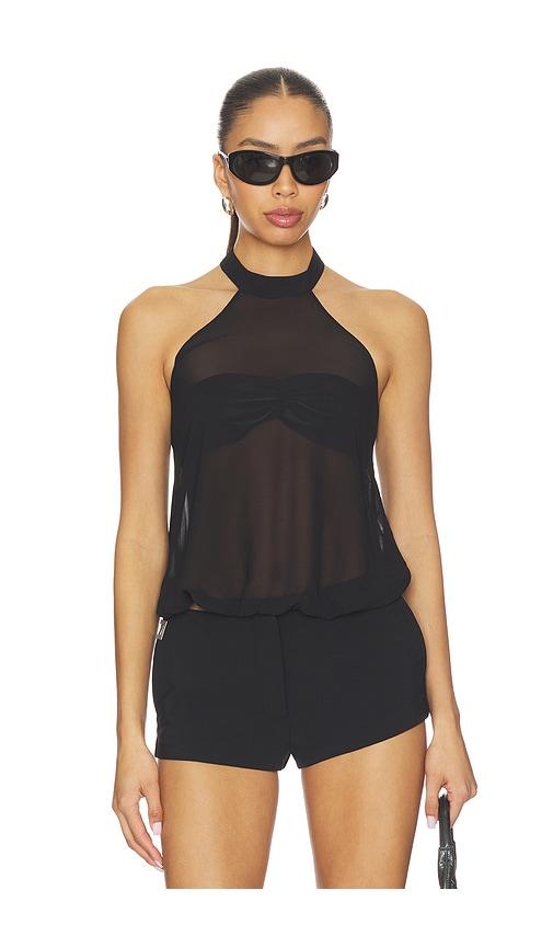 niihai midnight top in black.