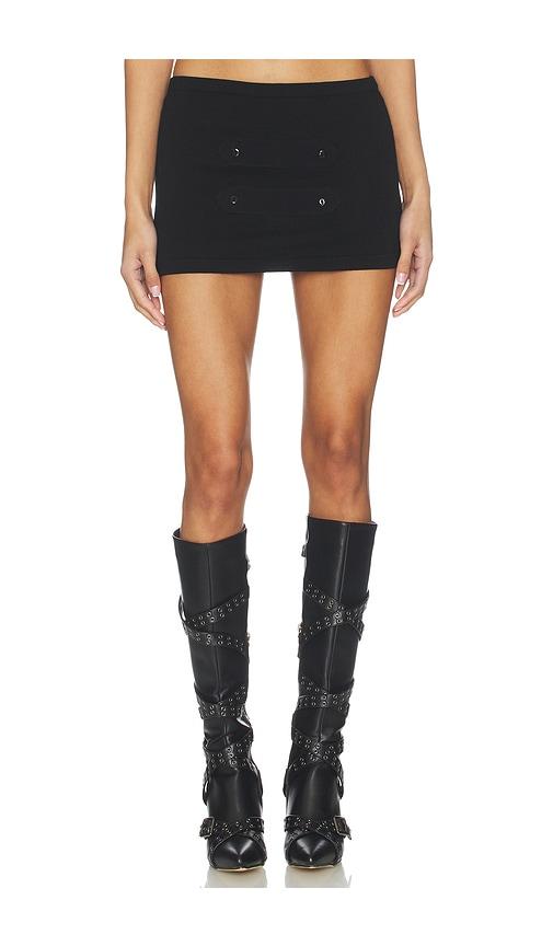 niihai military knit skirt in black.