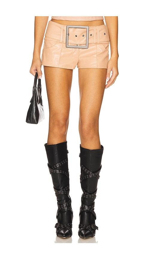 niihai x revolve sandy moto shorts in blush.