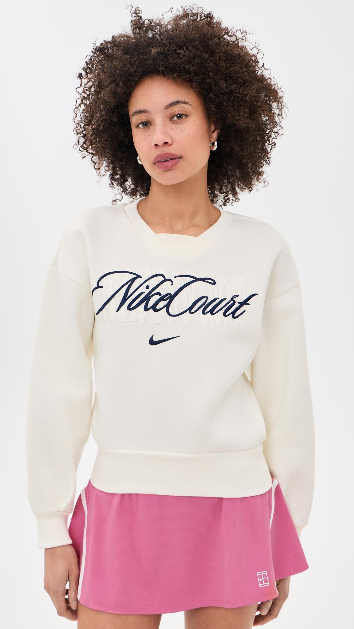 nike court fleece crew