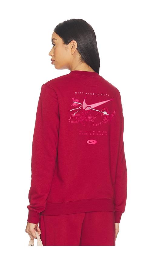 nike crew neck sweatshirt in red.