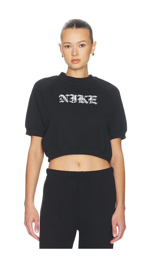 nike crew top in black.