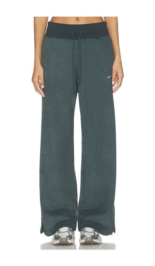 nike high waisted wide leg cozy fleece pant in grey.