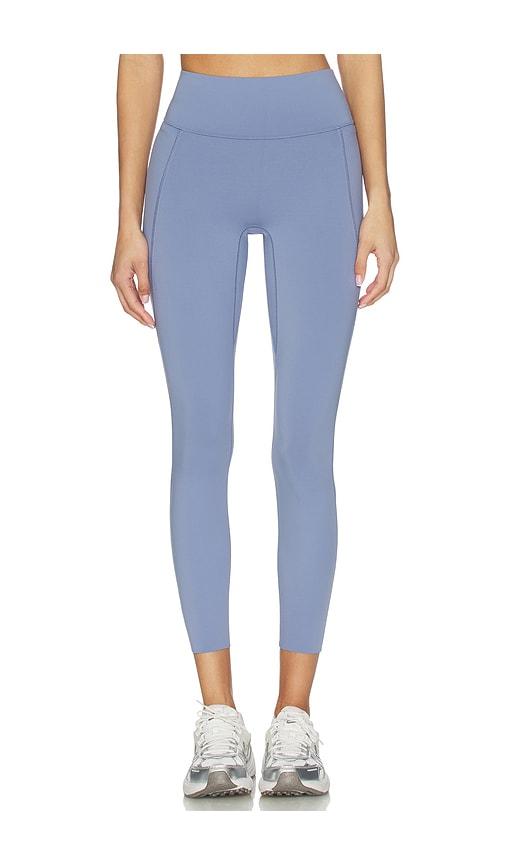 nike medium support high waisted 7/8 legging in blue.