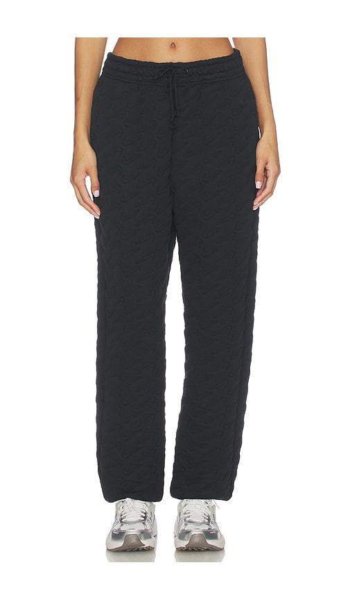 nike oversized high waisted jacquard pants in black.