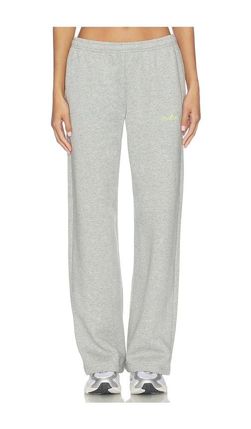 nike phoenix novelty fleece straight leg pant in grey.