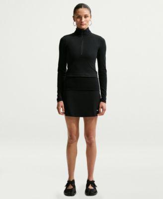 nike womens sportswear ribbed quarter zip long sleeve top