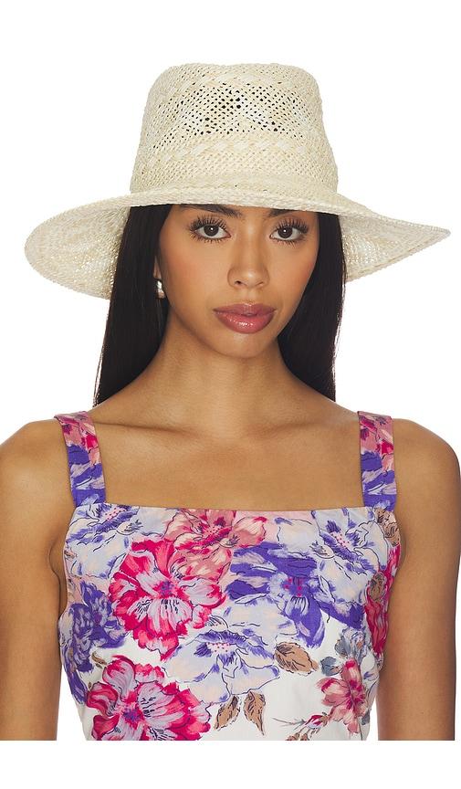 nikki beach callie fedora hat in beige.