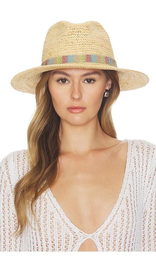 nikki beach kelly fedora hat in beige.
