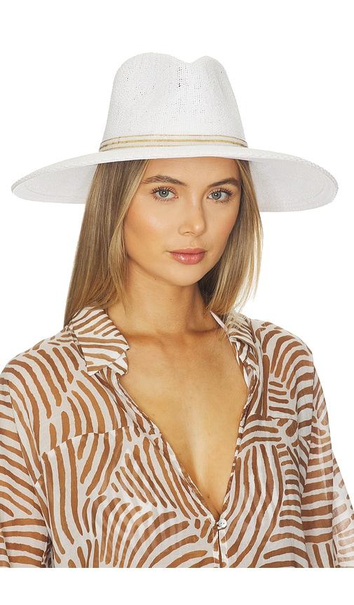 nikki beach michelle fedora hat in white.
