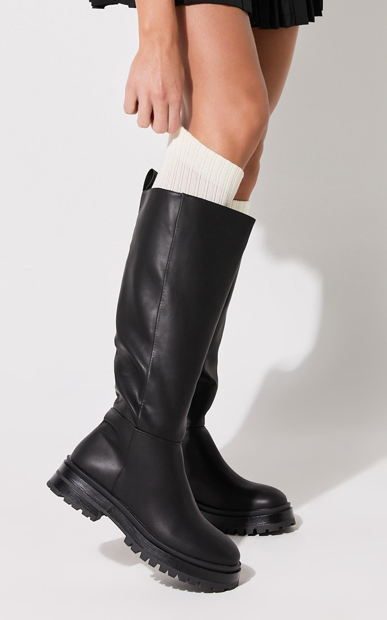 nikki socks - thick calf length socks in white