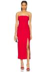 nikki strapless midi dress