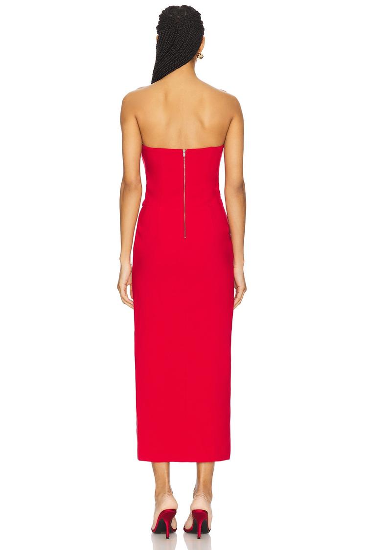 nikki strapless midi dress
