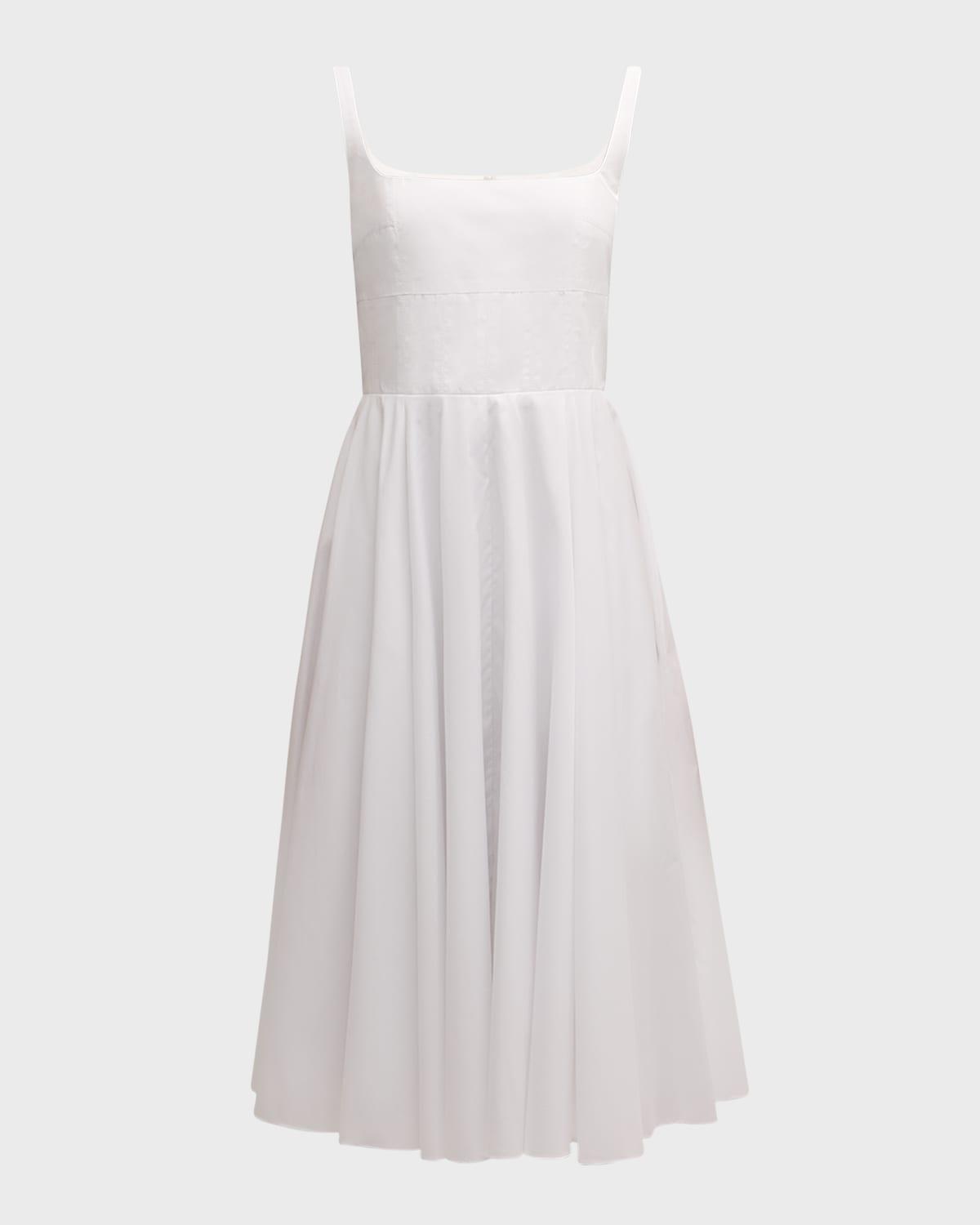nikush square-neck sleeveless cotton midi dress