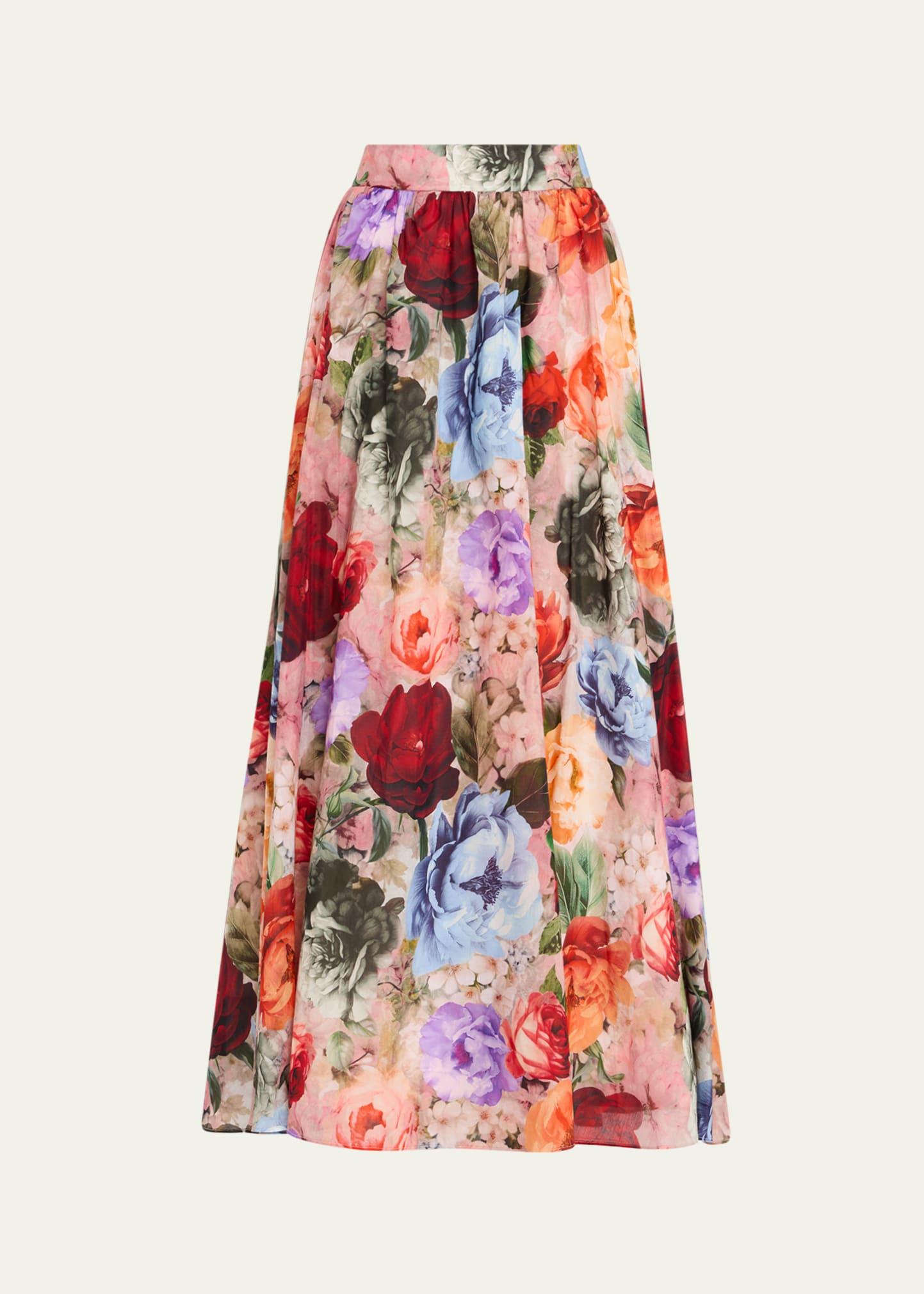 nilda floral maxi skirt