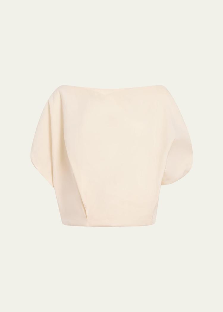 niles cap-sleeve crop silk top