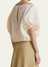 niles cap-sleeve crop silk top