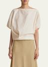 niles cap-sleeve crop silk top