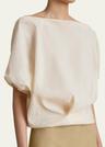 niles cap-sleeve crop silk top