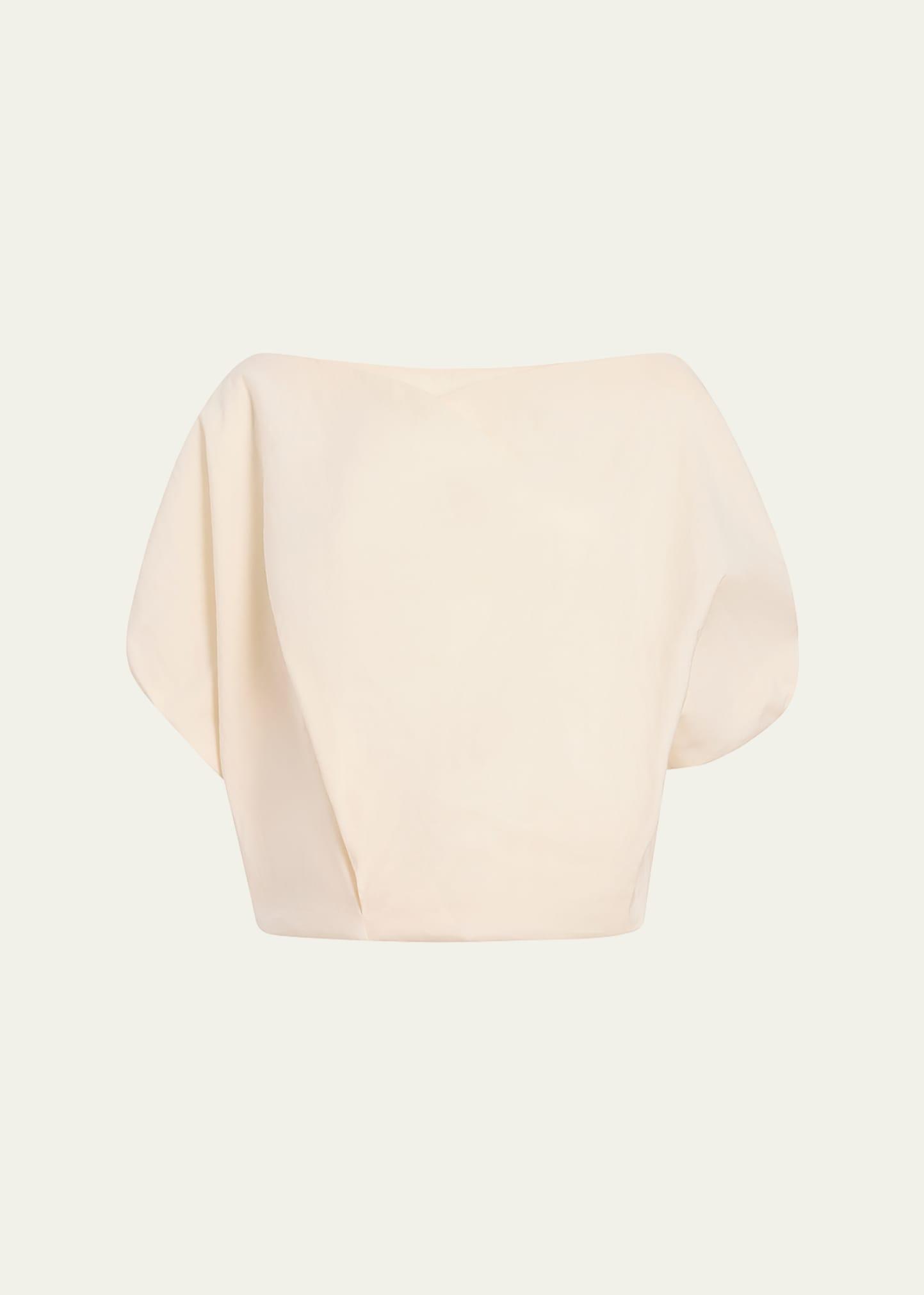 niles cap-sleeve crop silk top