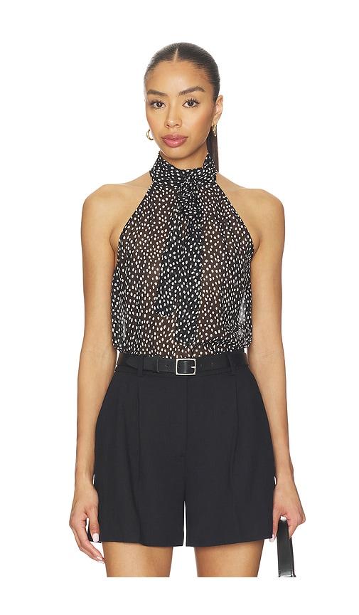 nili lotan alla halterneck top in black.