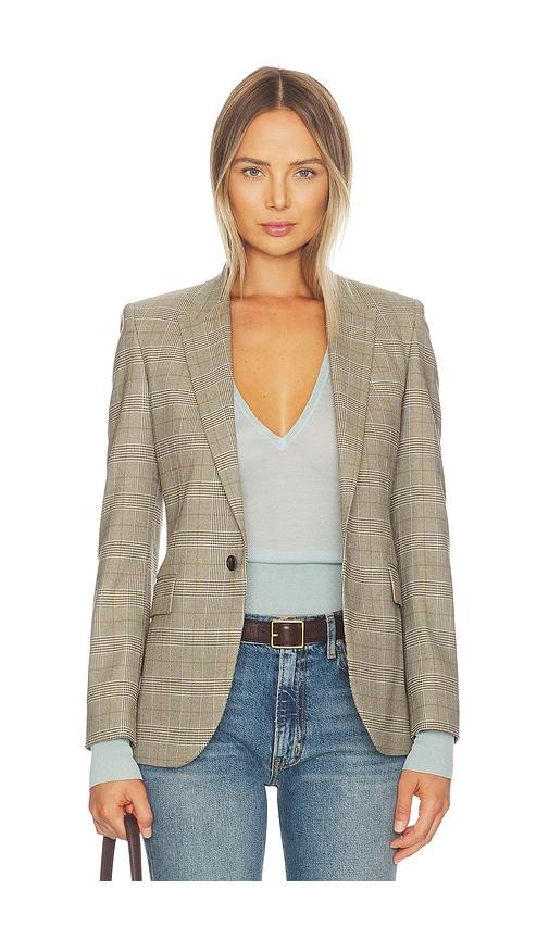 nili lotan anabel tailored jacket in brown,grey.