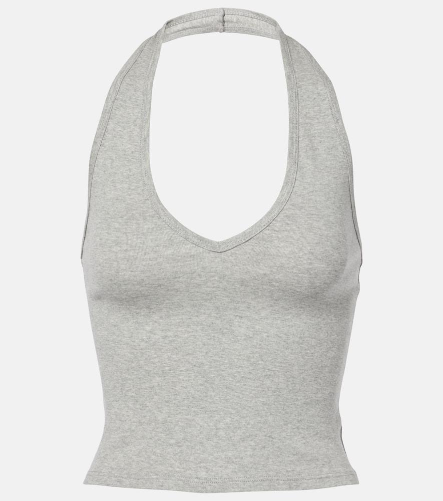 nili lotan britt halterneck cotton jersey top
