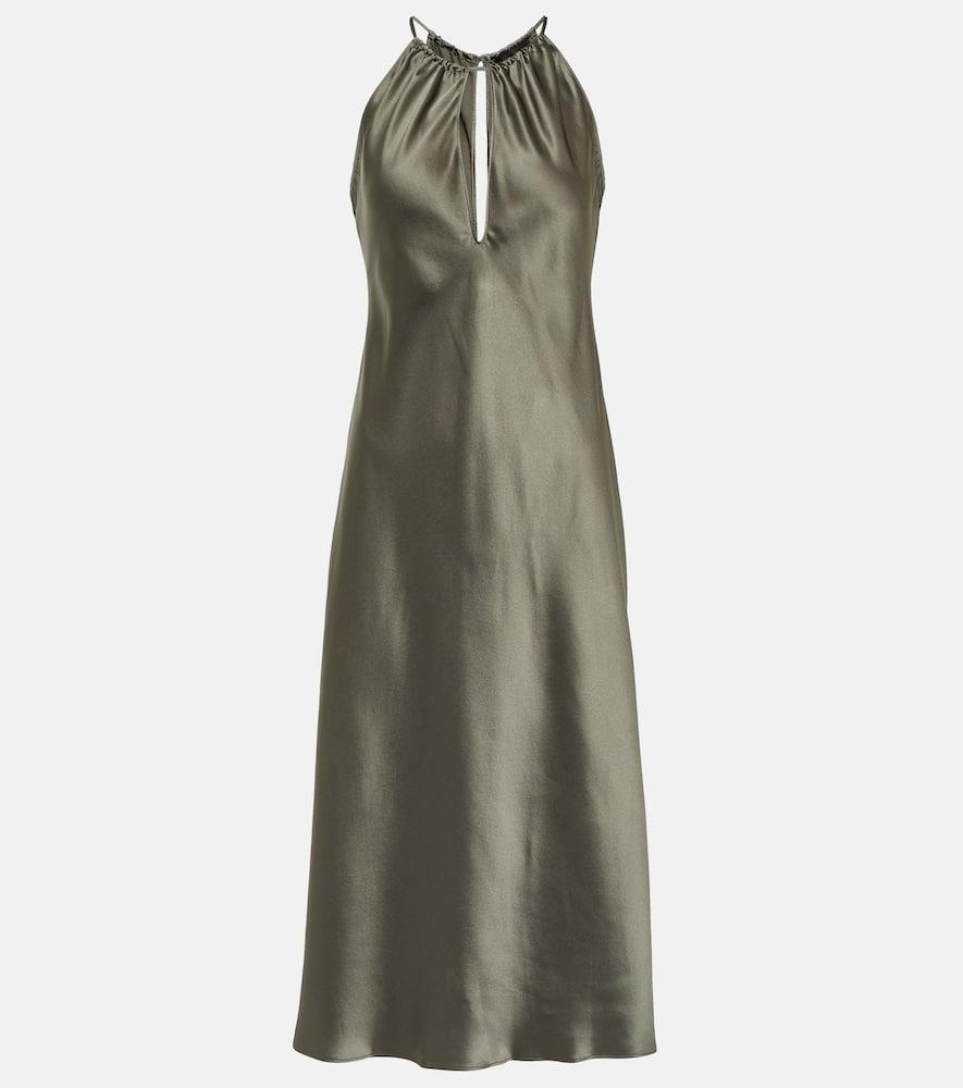 nili lotan eglantine halterneck silk midi dress