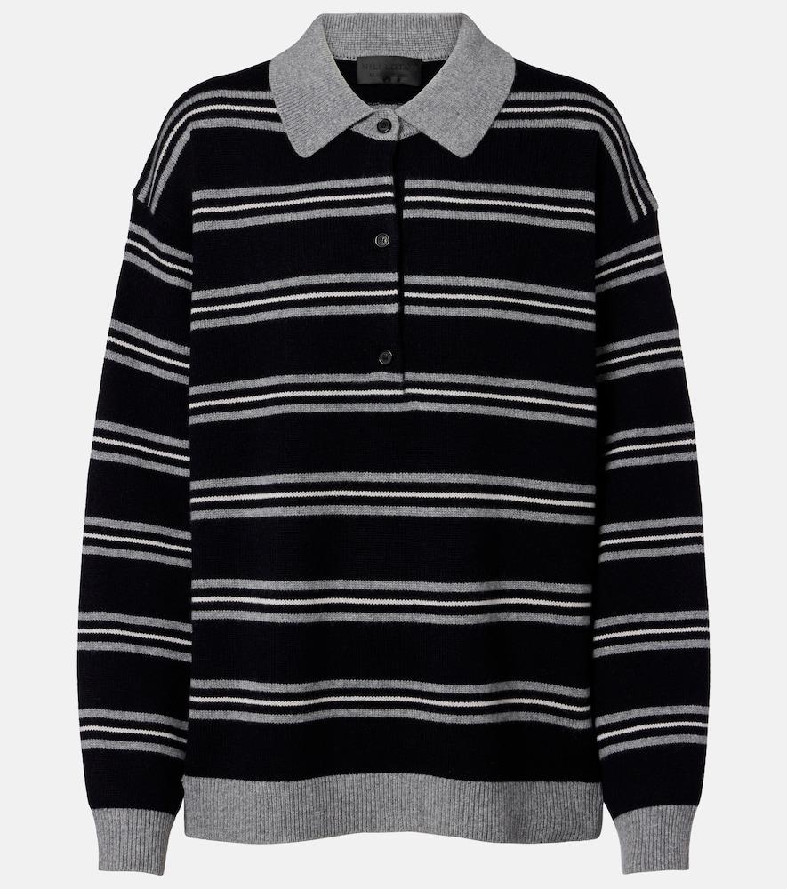 nili lotan galvez striped cashmere polo sweater