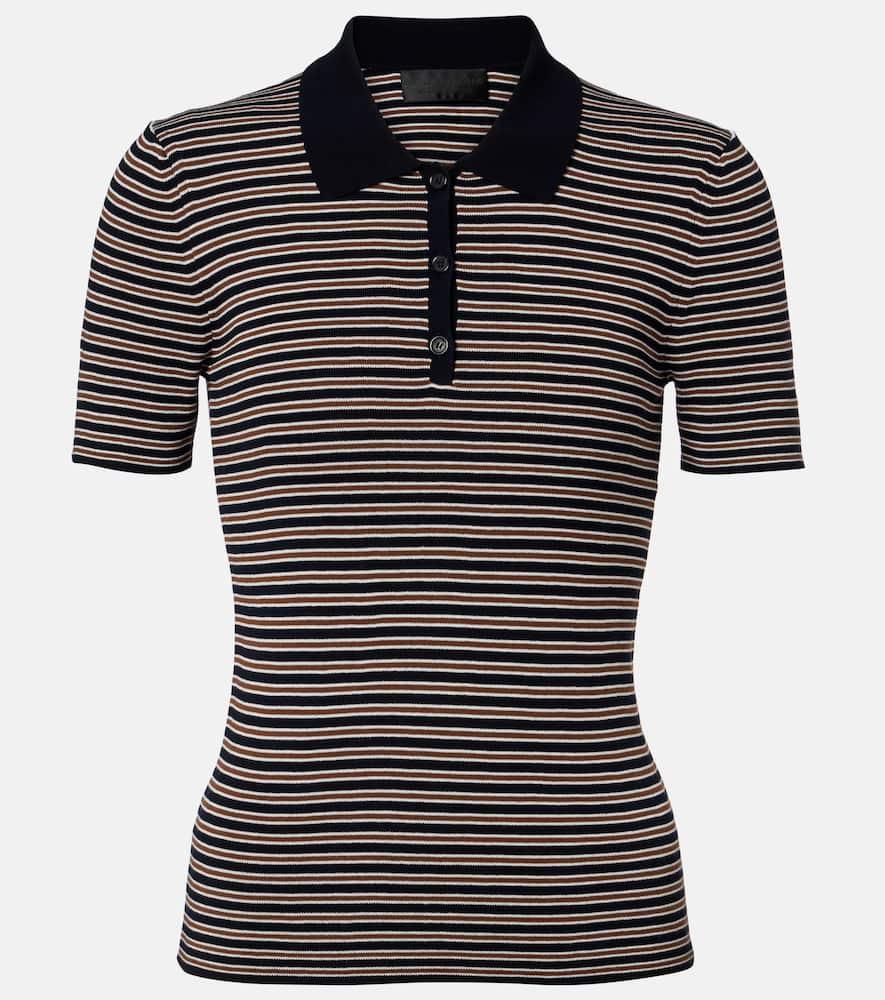 nili lotan gemmatta striped cotton polo shirt