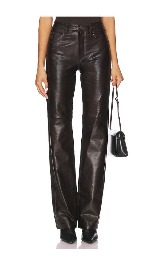 nili lotan joan leather pant in brown.