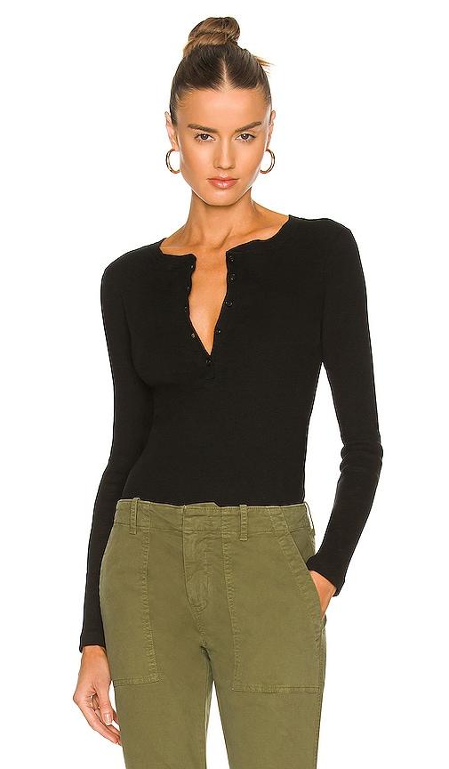 nili lotan jordan henley tee in black.