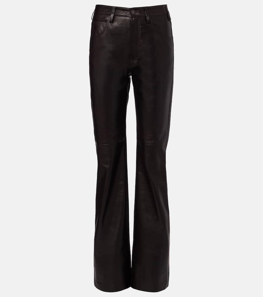 nili lotan leather bootcut pants