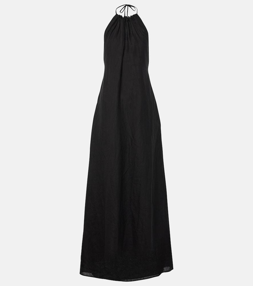 nili lotan lelia halterneck linen maxi dress