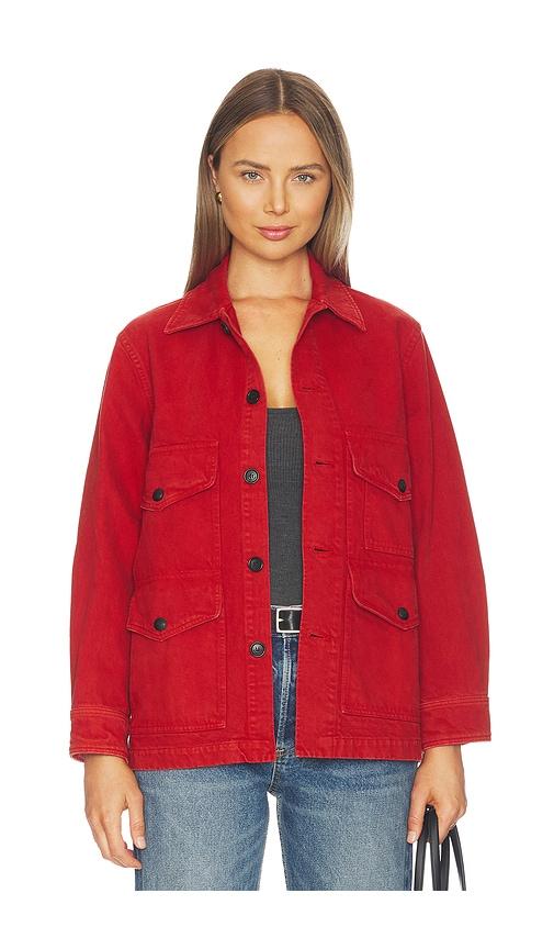 nili lotan leroy jacket in red.
