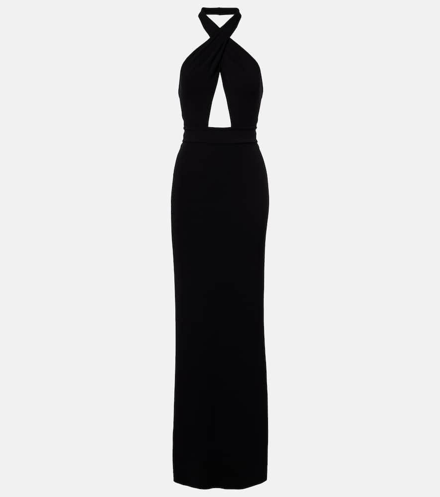 nili lotan lita cutout halterneck jersey gown