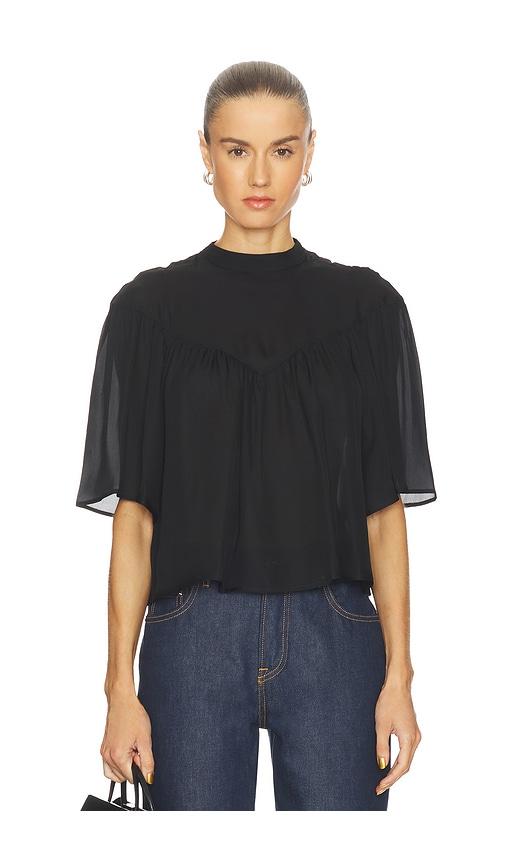nili lotan lucie blouse in black.
