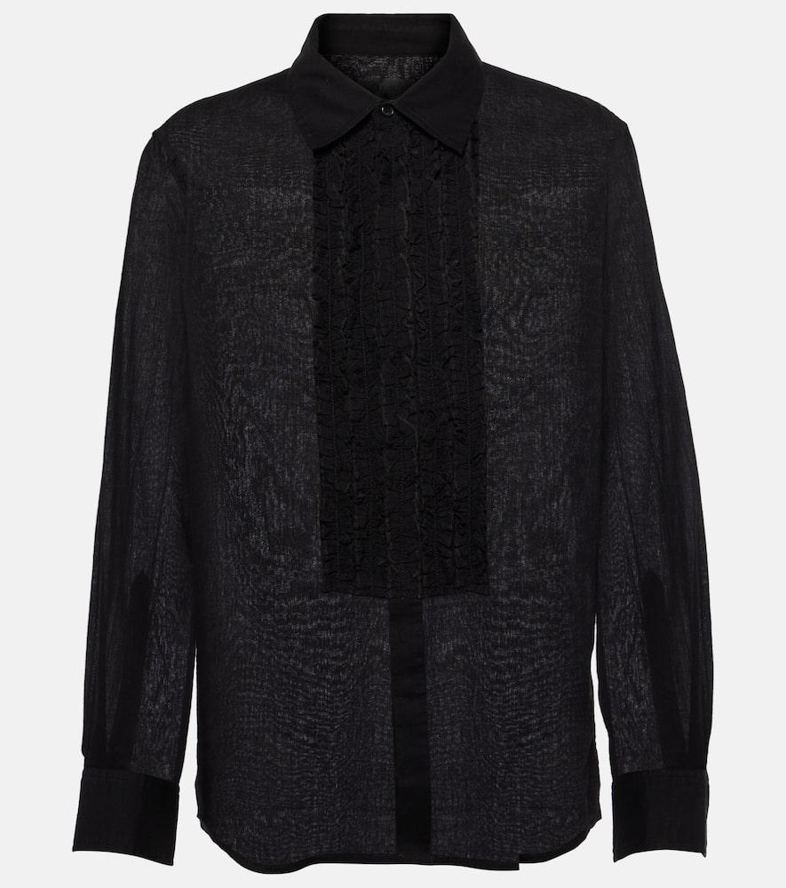 nili lotan nathael ruffled cotton shirt