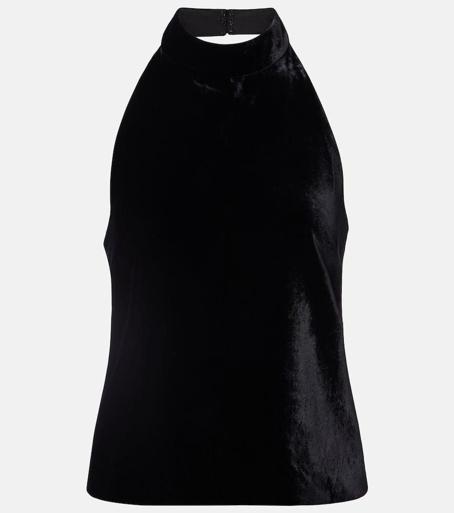 nili lotan peneloppe halterneck velvet top