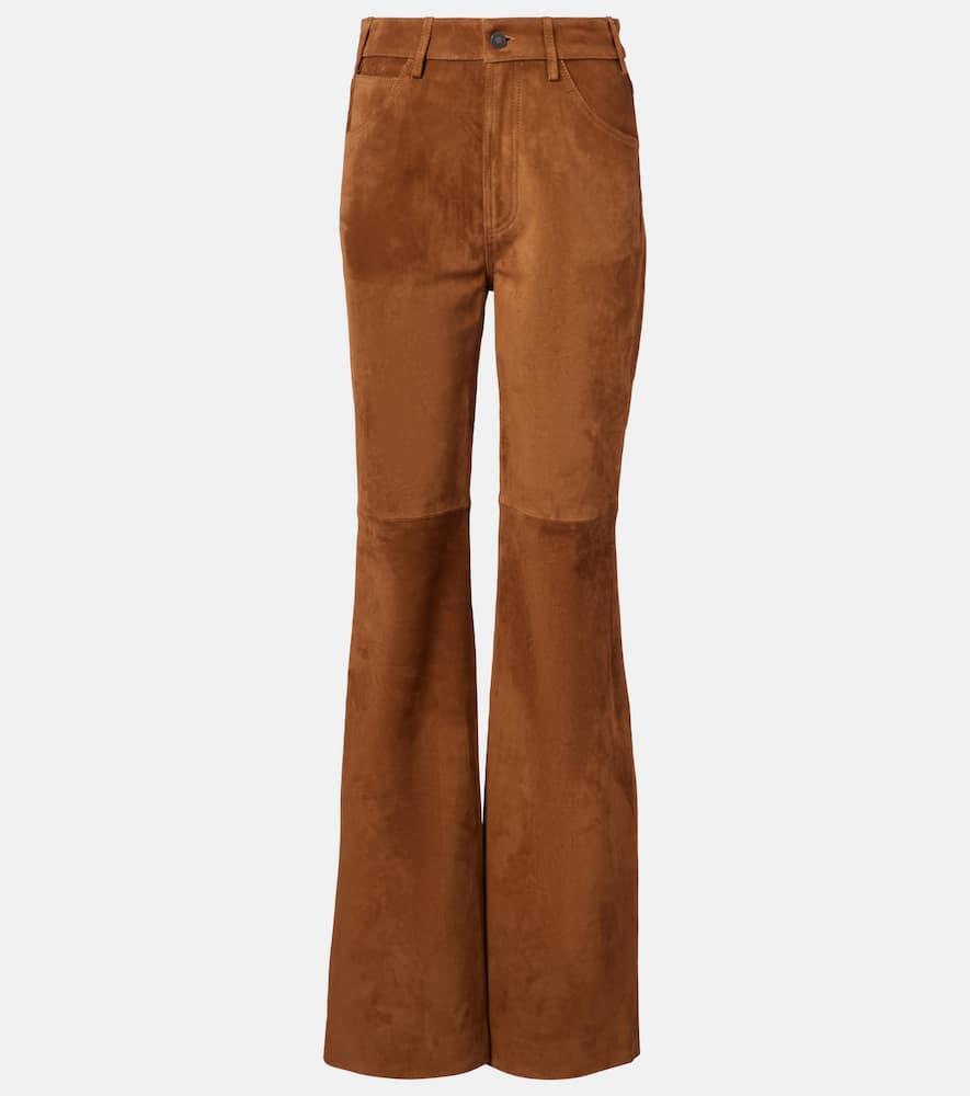 nili lotan roe suede flared pants